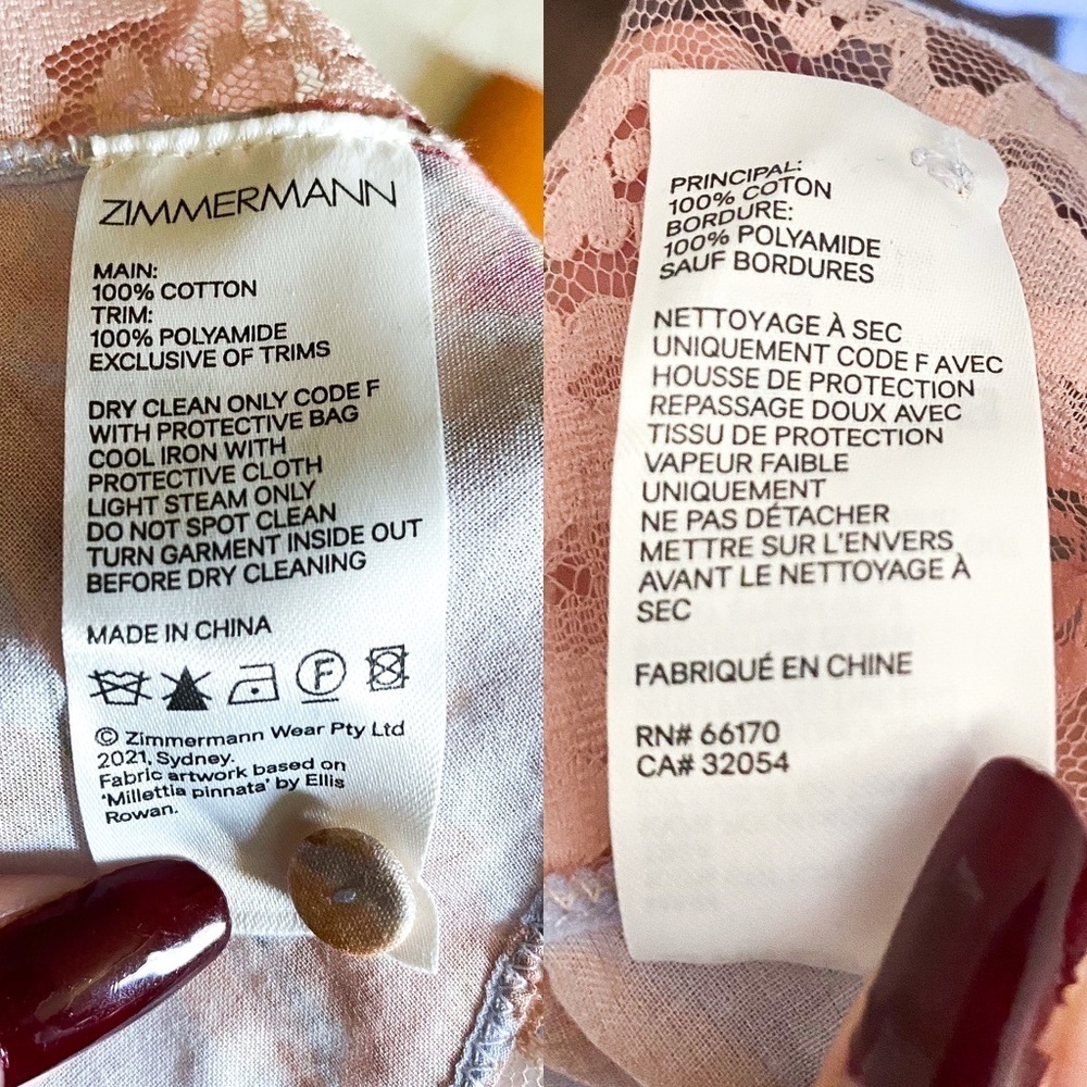 Zimmermann Botanica Teddy Bodysuit Lace Floral Pink Milettia Size 10 NWT - Picture 6 of 10